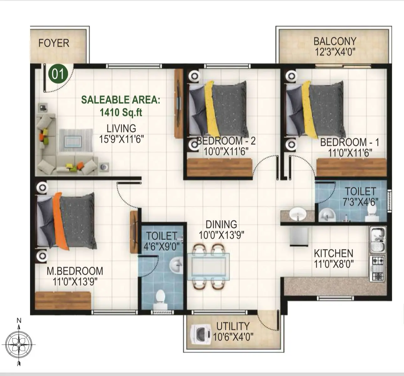 Threebhk-3
